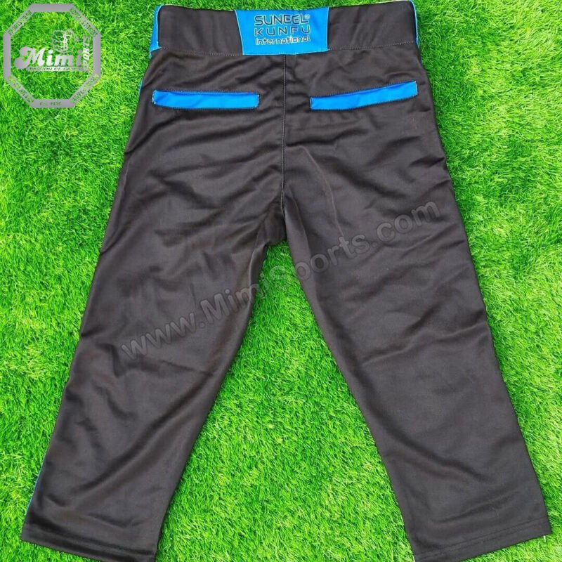 Detailed view of ultra-lightweight 4-way stretch fabric and reinforced stitching on Oklahoma Pro Fit baseball knickers.