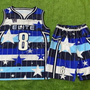 Custom Star-Pattern Basketball Uniform | Number 8 ELITE Design for Teams – USA