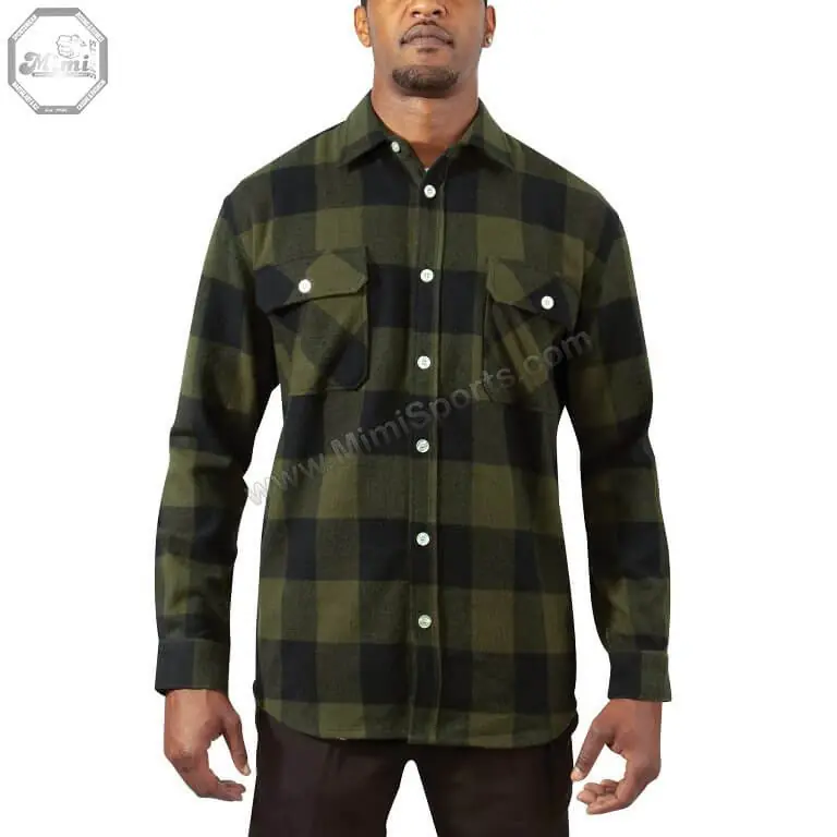 Menโs custom plaid flannel shirts USA โ wholesale private label by Mimi Sports