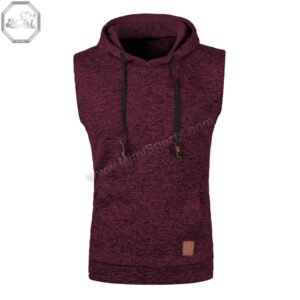 Custom Houston Sleeveless Hoodie – Maroon Fitness Apparel for Youth & Adults | MimiSports USA