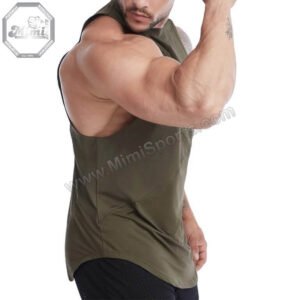 Custom Stringer Tank Top | Olive Green Athletic Fit | MimiSports USA