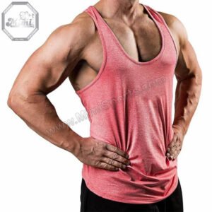 Custom Stringer Tank Top | Red Heather Gym Fit | MimiSports USA