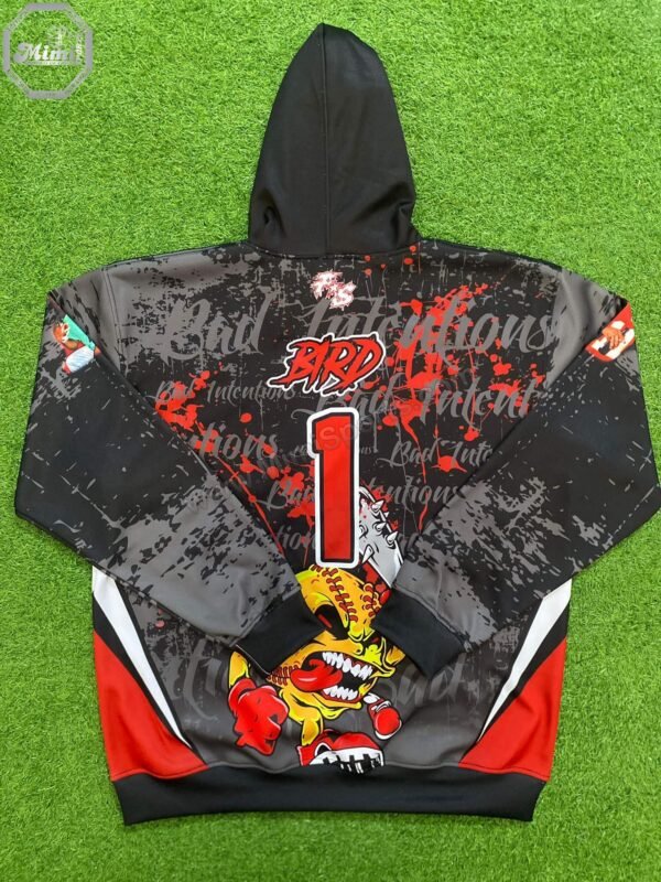 Detailed view of the thick heavyweight fleece lining and durable outer cotton-blend fabric on a custom Houston sports hoodie.