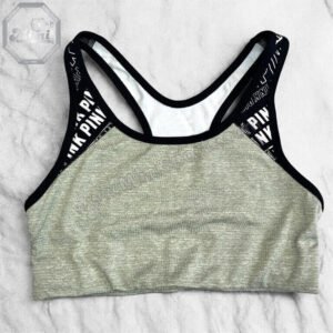 Custom Los Angeles Racerback Sports Bra – Gray with Black Trim | MimiSports USA