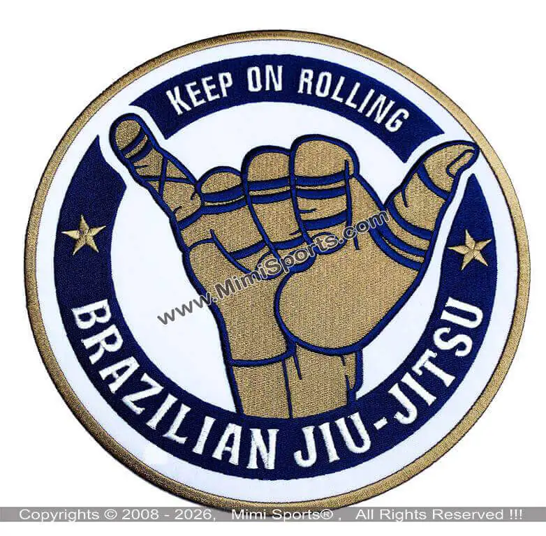 MimiSports USA high-density BJJ chest patches with reinforced borders for professional Jiu-Jitsu gi and team branding.