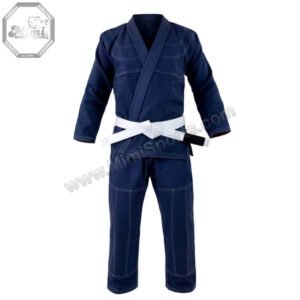 Custom Navy Blue Jiu-Jitsu Gi – Beginner White Belt with Reinforced Stitching | MimiSports® Los Angeles