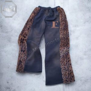 FORTUNATO Branded Pants | Wide-Leg Sweatpants with Faux Fur Panels – MimiSports USA