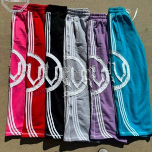 Custom Made Streetwear Sweatpants – Black Stripe Pants with R & L Patch | MimiSports USA