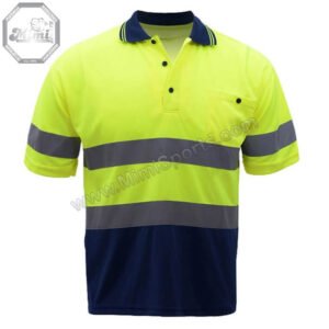 Custom Neon Yellow High-Vis Polo – Reflective Workwear Tee | Mimi Sports® San Diego