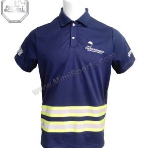 Custom Navy Blue Reflective Workwear Polo | MimiSports USA